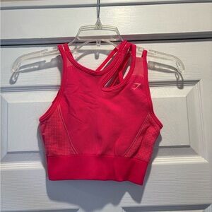 Gymshark Red Crossback Crop Sports Bra
